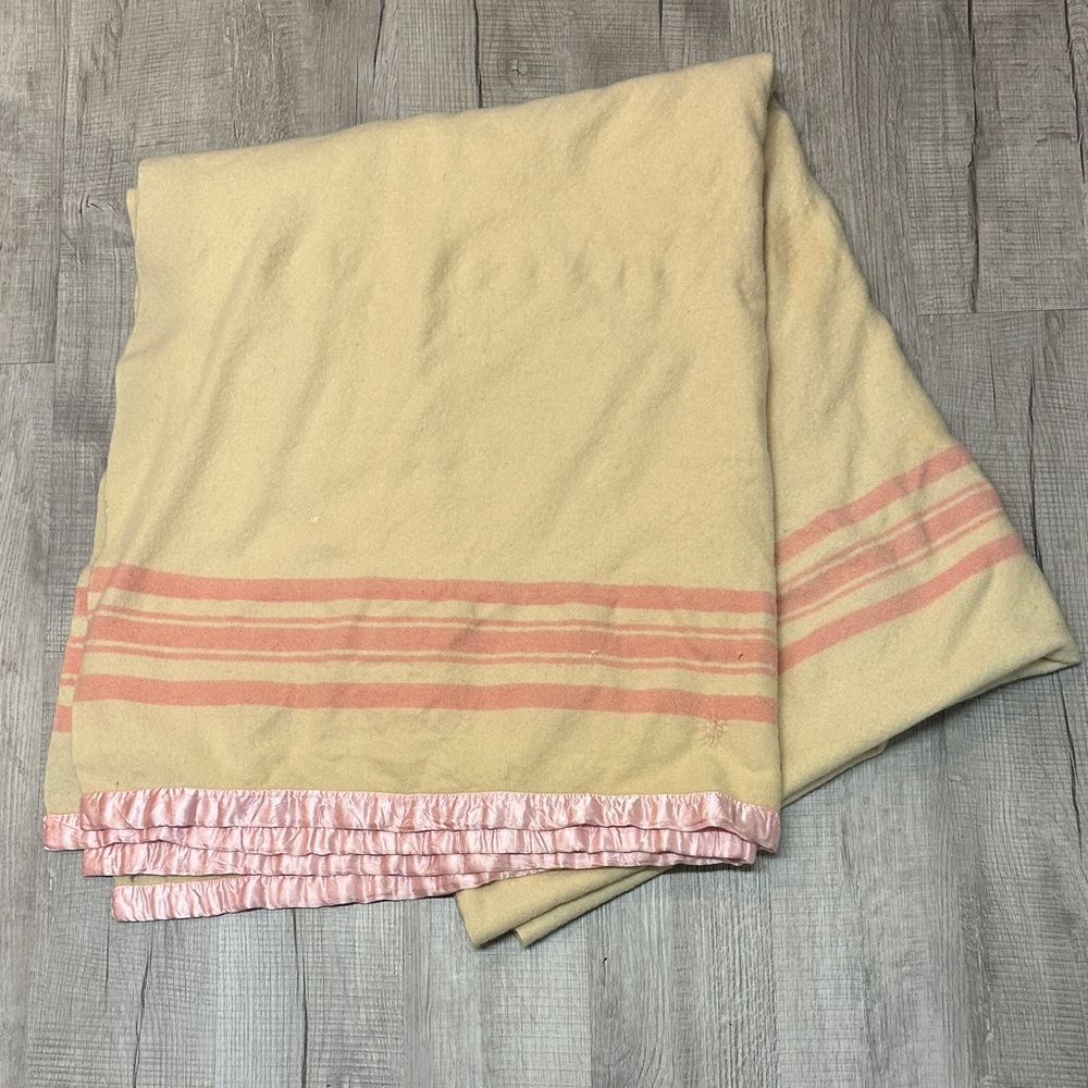 Pink and Cream Striped Blanket